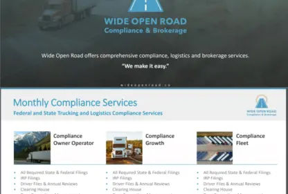 A new collaboration with Wide Open Road Compliance & Brokerage